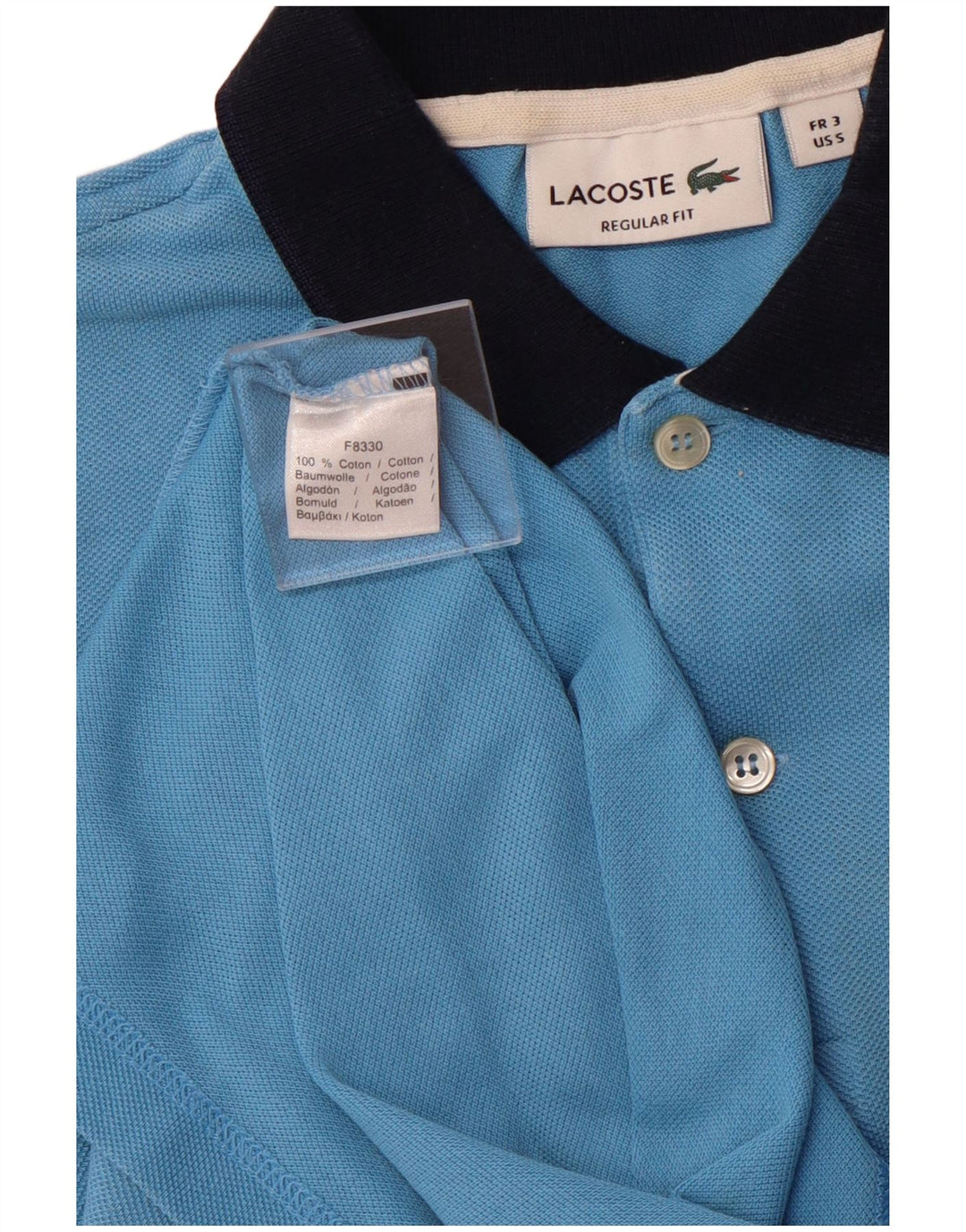 Polo LACOSTE da uomo vestibilità regolare taglia 3 piccola in cotone blu