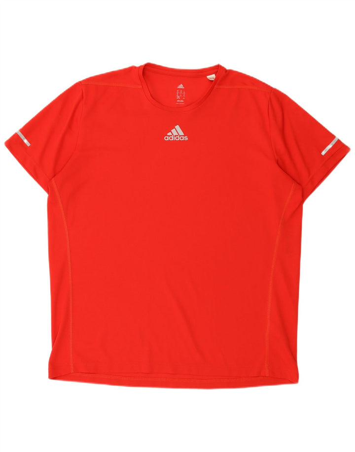 T-shirt Adidas Climalite da uomo XL rossa in poliestere