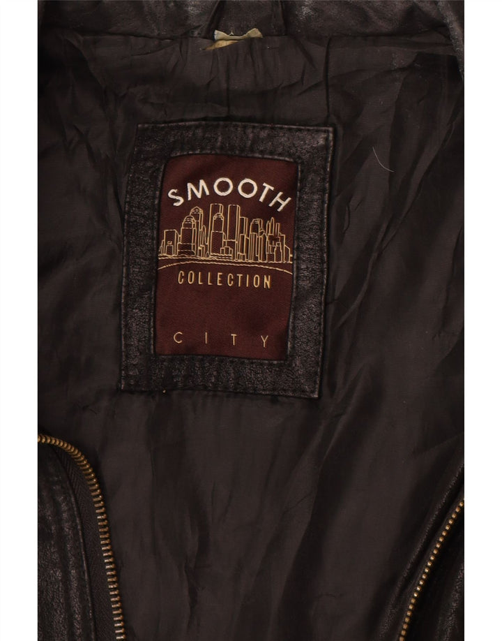 Giacca in pelle da uomo VINTAGE UK 40 Large in pelle nera color block