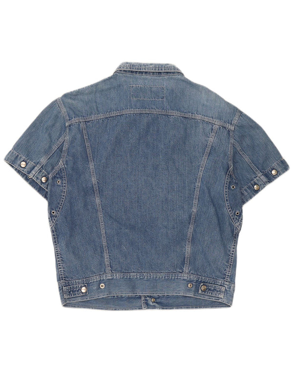 Lemon Mens Short Sleeve Denim Shirt Medium Blue