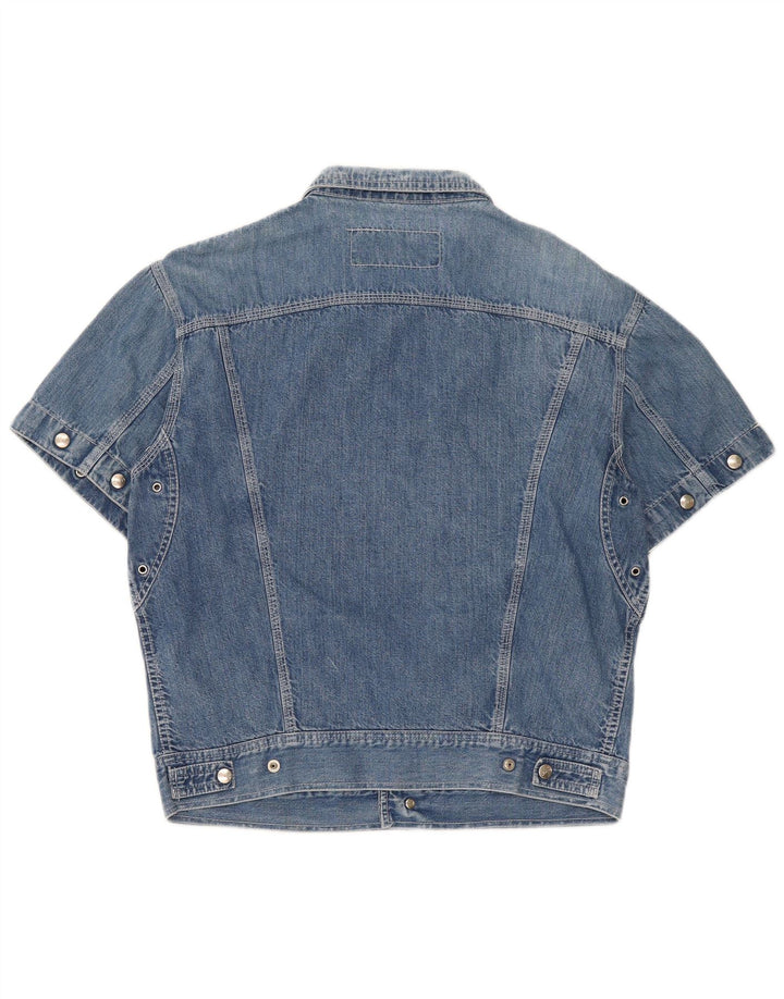 Camicia di jeans a maniche corte da uomo Lemon Blu medio