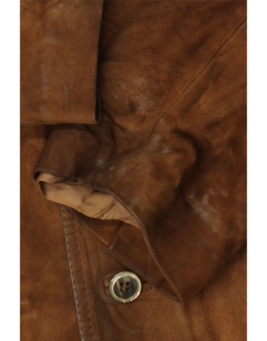Giacca vintage in pelle scamosciata da uomo UK 36 piccola in pelle marrone