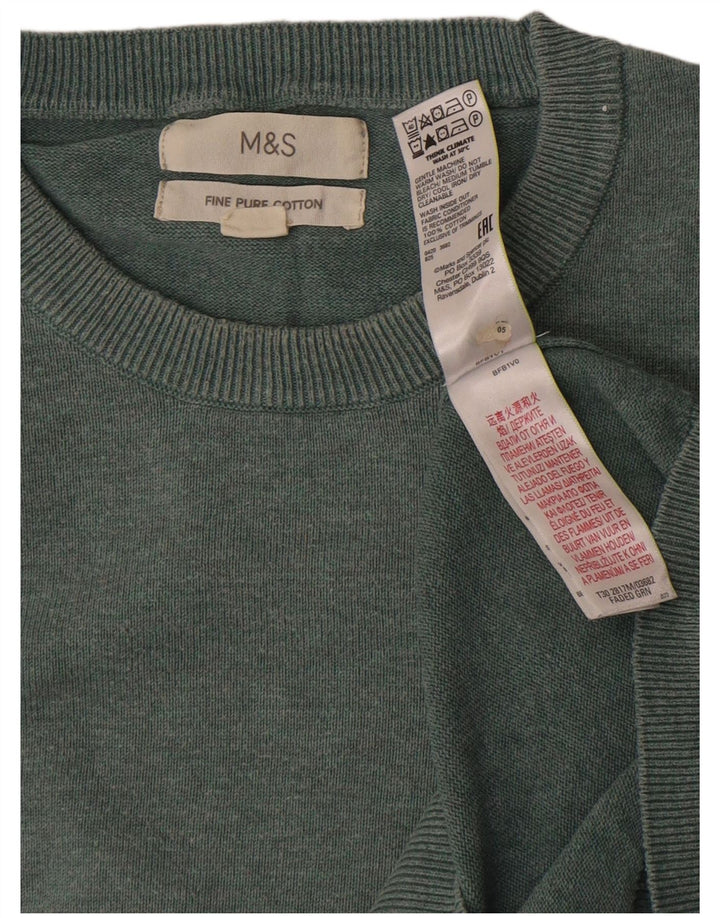 Maglione maglione girocollo da uomo Marks & Spencer grande cotone verde