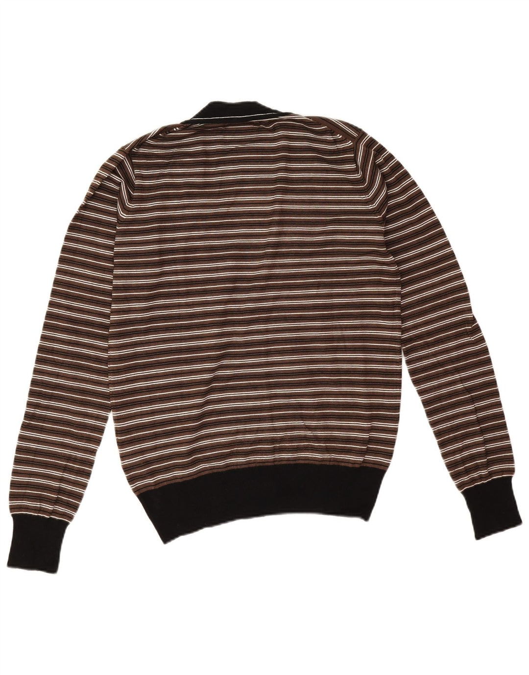 Maglione cardigan da uomo Gaudi in viscosa a righe marrone medio