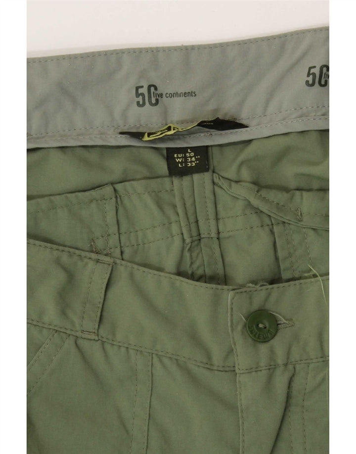 Pantaloncini cargo vintage da uomo grandi W34 verdi