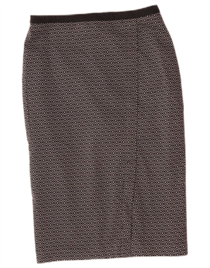 Gonna longuette da donna Oasis UK 10 piccola W29 nera geometrica