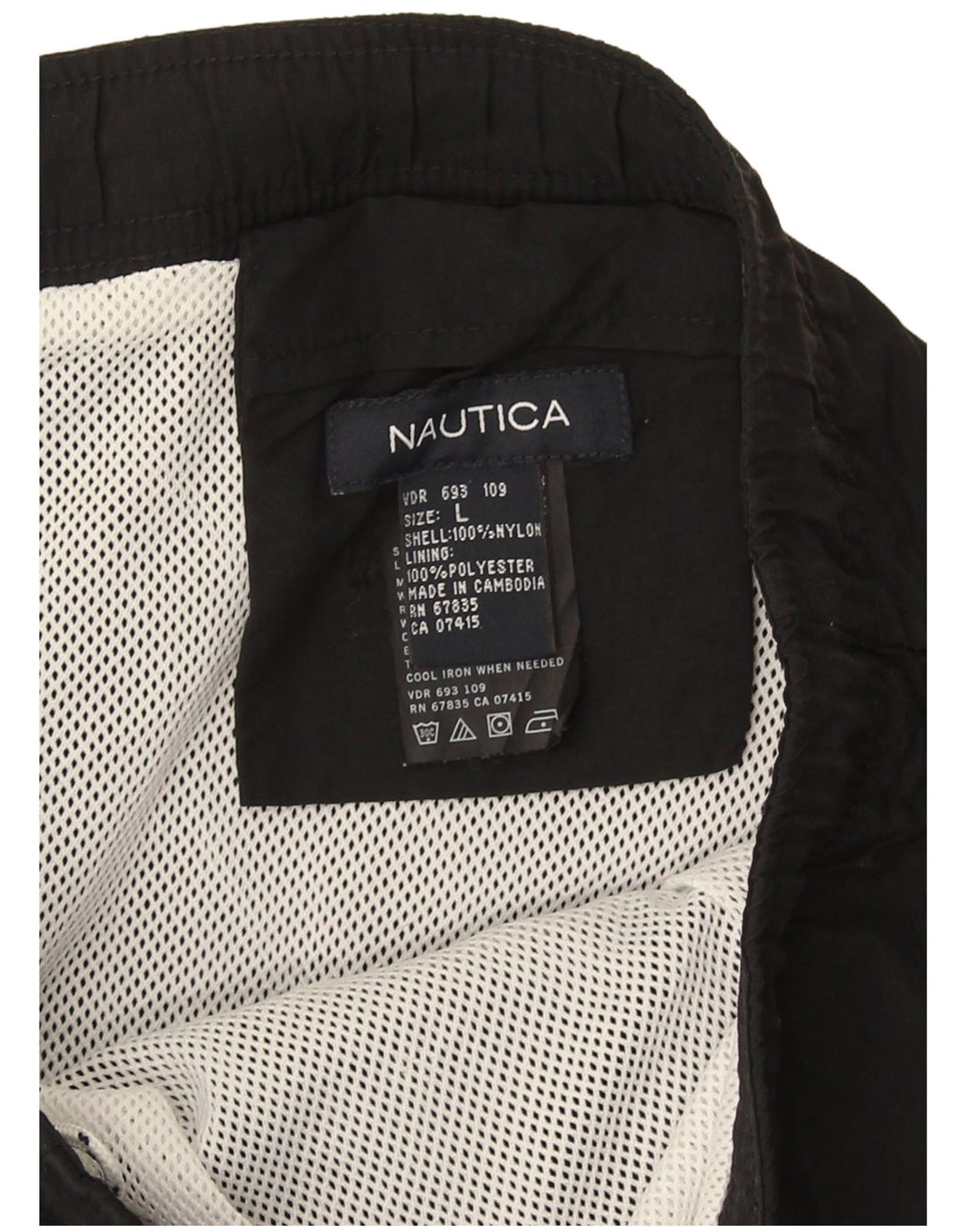 Pantaloncini da bagno da uomo Nautica grandi in nylon nero