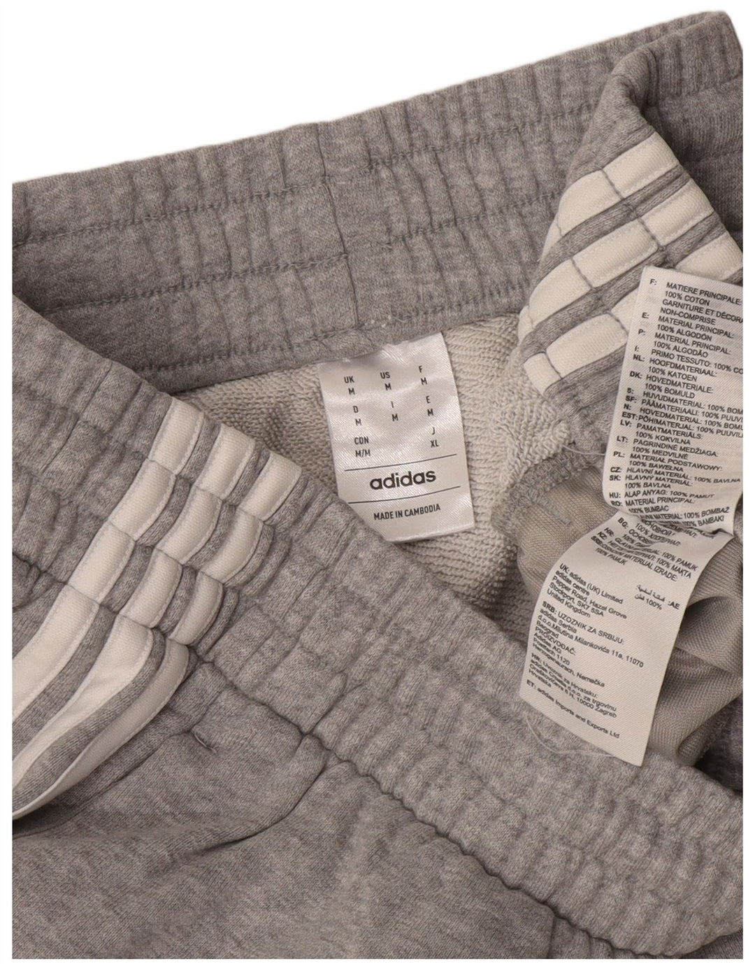 Pantaloncini sportivi da uomo Adidas in cotone chiazzato grigio medio