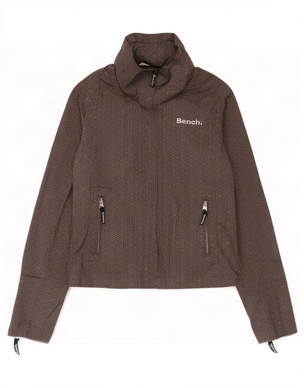 Giubbotto bomber con cappuccio grafico da donna Bench UK 14 Cotone marrone medio