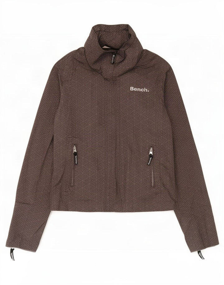 Giubbotto bomber con cappuccio grafico da donna Bench UK 14 Cotone marrone medio