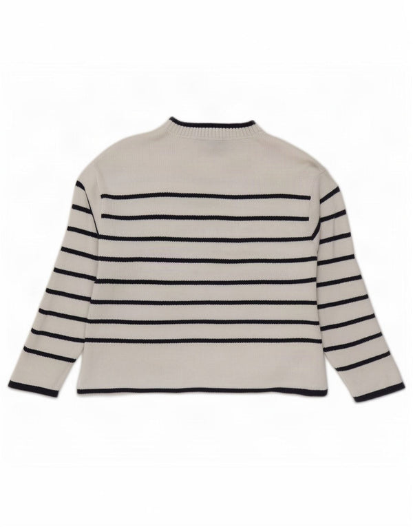 Crew Clothing Maglione da donna con collo al collo UK 20 2XL a righe bianche