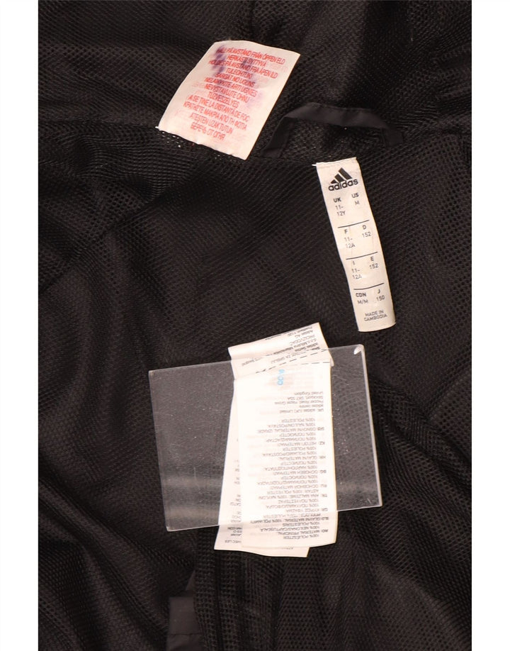 Giacca antipioggia con cappuccio Adidas da ragazzo 11-12 anni in nylon nero