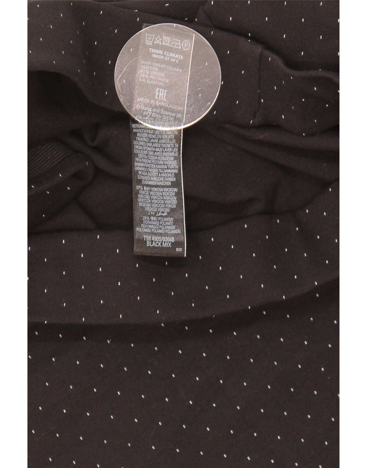 Gonna a tubino da donna Marks & Spencer UK 12 media W30 viscosa maculata nera