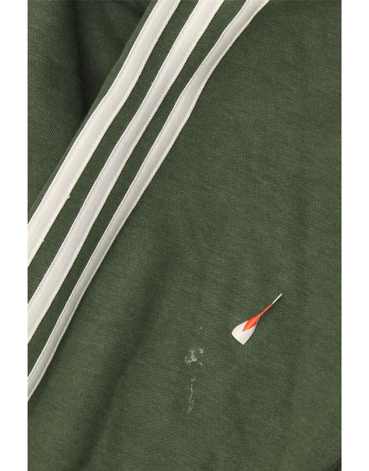 Felpa con cappuccio da uomo Adidas in cotone verde medio