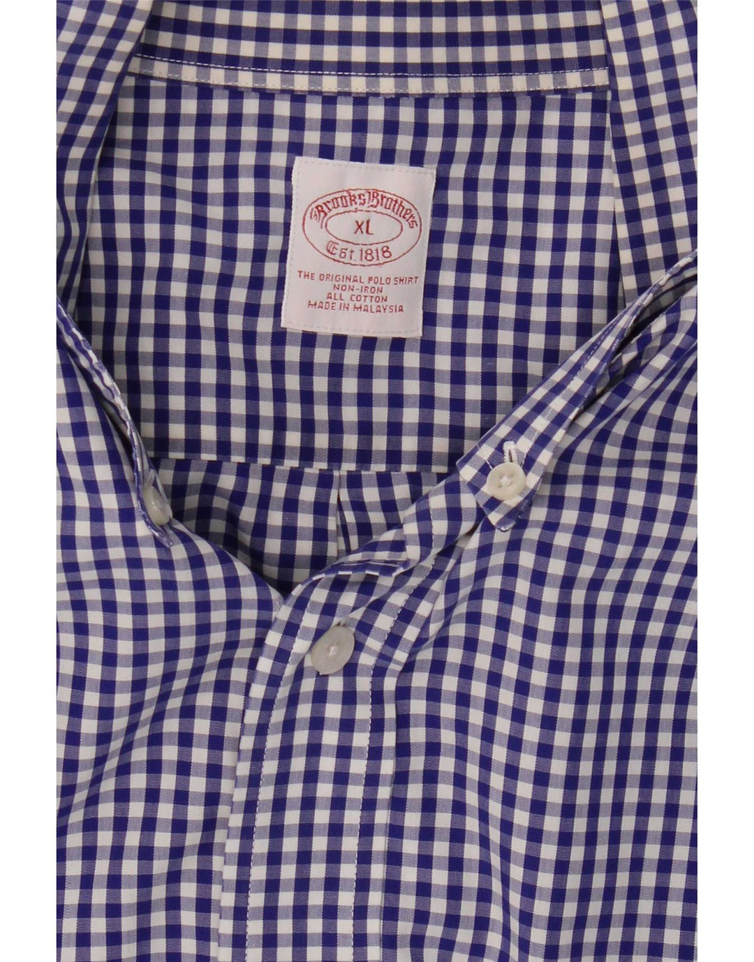 Camicia da uomo Brooks Brothers XL in cotone a quadretti blu