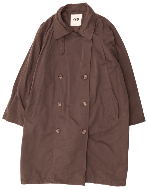 Trench oversize da donna Zara UK 18 XL Grigio