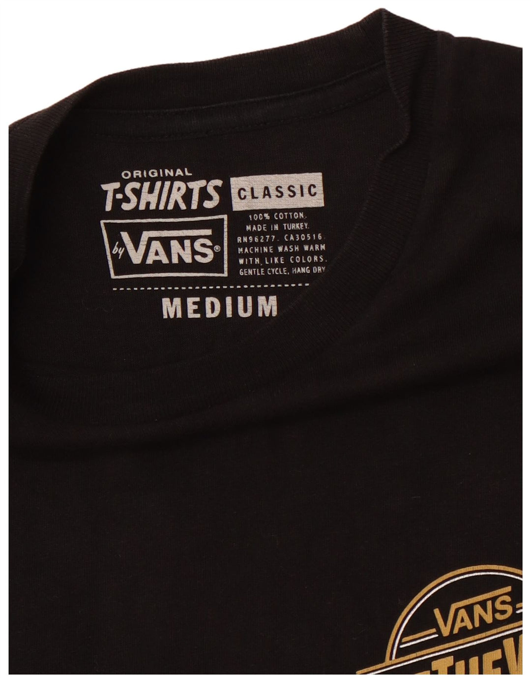 T-shirt grafica da uomo VANS Top in cotone nero medio