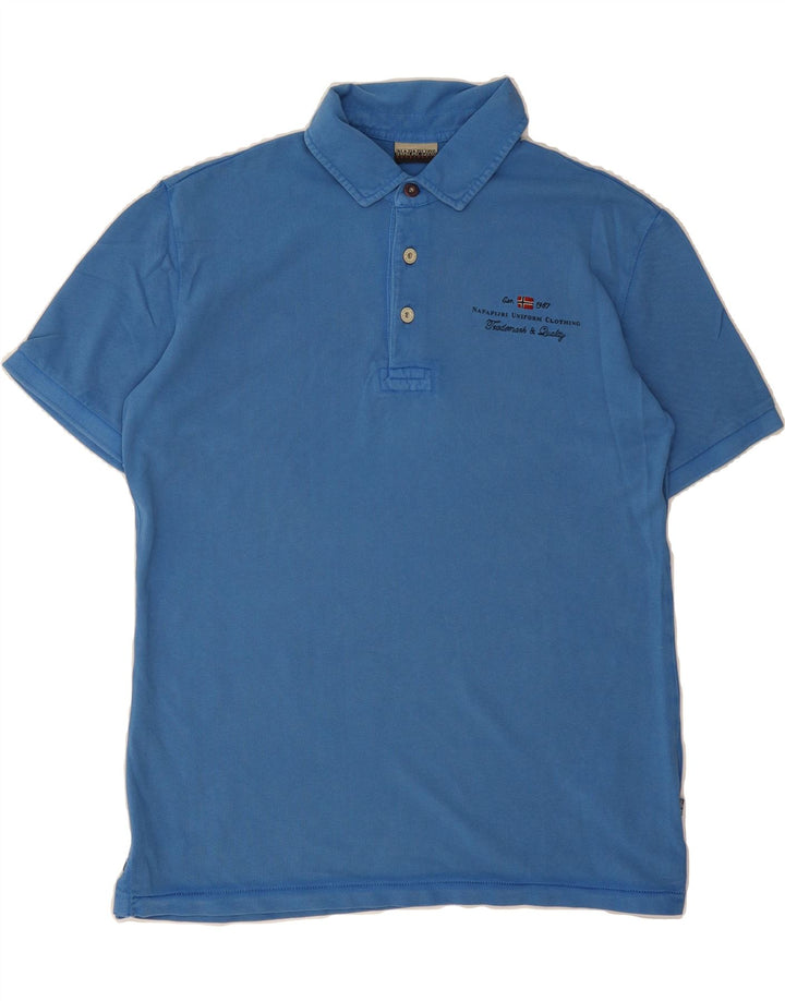 NAPAPIJRI Mens Polo Shirt Medium Blue Cotton Vintage Napapijri and Second-Hand Napapijri from Messina Hembry 