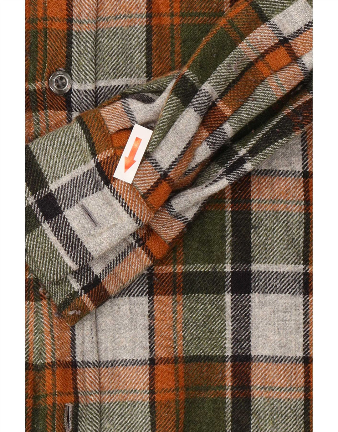 Camicia vintage da uomo in flanella grande scozzese multicolore