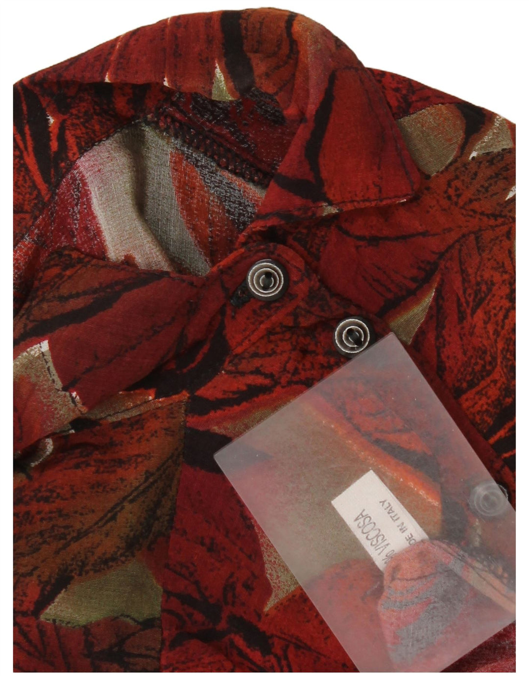 Camicetta pullover da donna vintage UK 16 grande viscosa floreale rossa