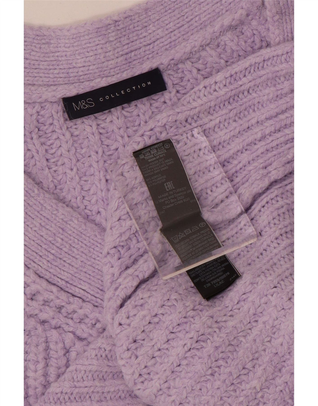 Maglione oversize con scollo a V da donna Marks & Spencer UK 14 Viola medio
