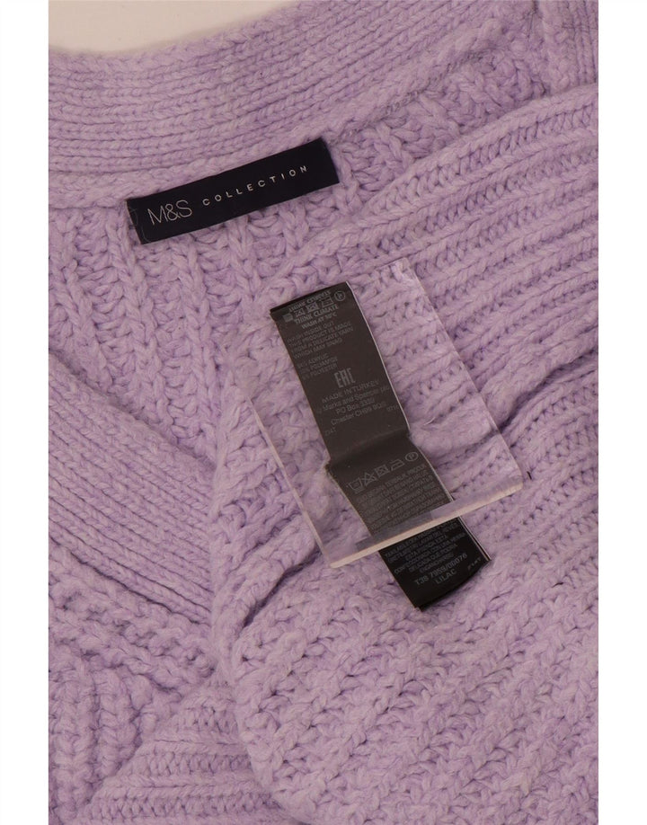 Maglione oversize con scollo a V da donna Marks & Spencer UK 14 Viola medio