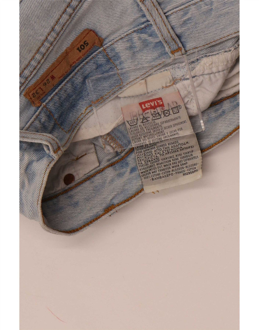 Pantaloncini di jeans Levi's 501 da uomo W26 XS in cotone blu