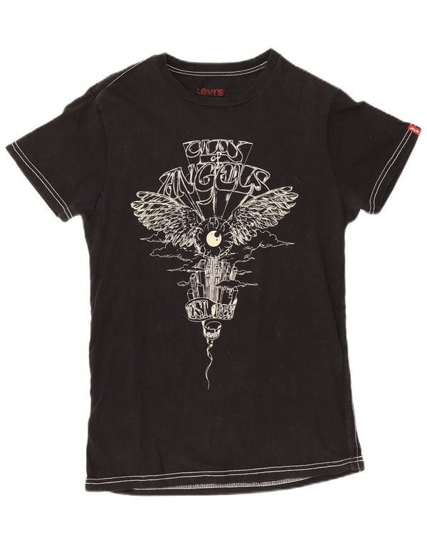 T-shirt grafica da donna Levi's Top UK 12 cotone nero medio