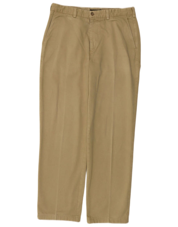 Henry Cottons Mens Straight Chino Trousers IT 50 Large W32 L30 Khaki Cotton
