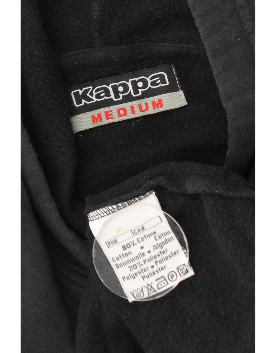 Felpa con cappuccio da uomo KAPPA media cotone nero