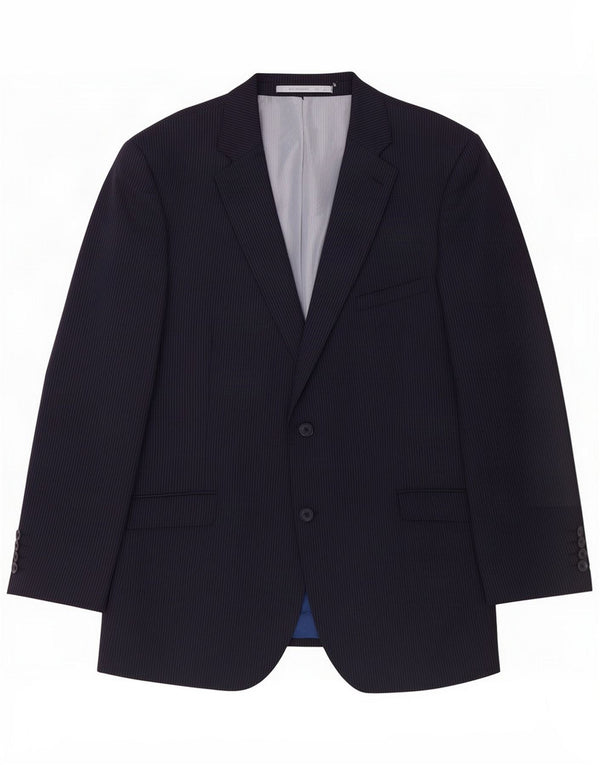Marks & Spencer Giacca blazer a 2 bottoni da uomo UK 44 XL Gessato blu navy