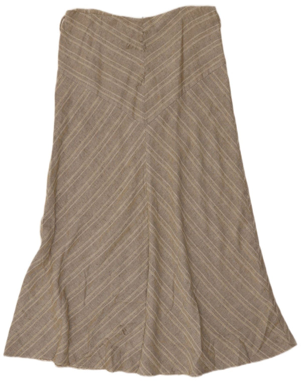 Gonna lunga da donna Marks & Spencer UK 14 Large W32 Cotone a spina di pesce grigio