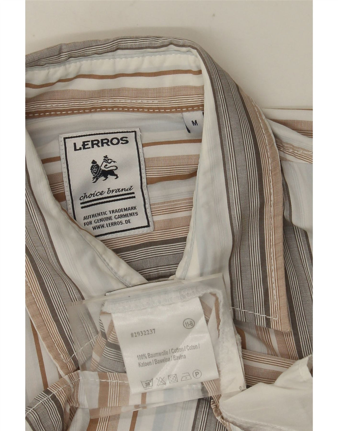 Camicia a maniche corte da uomo Lerros in cotone a righe multicolore medio