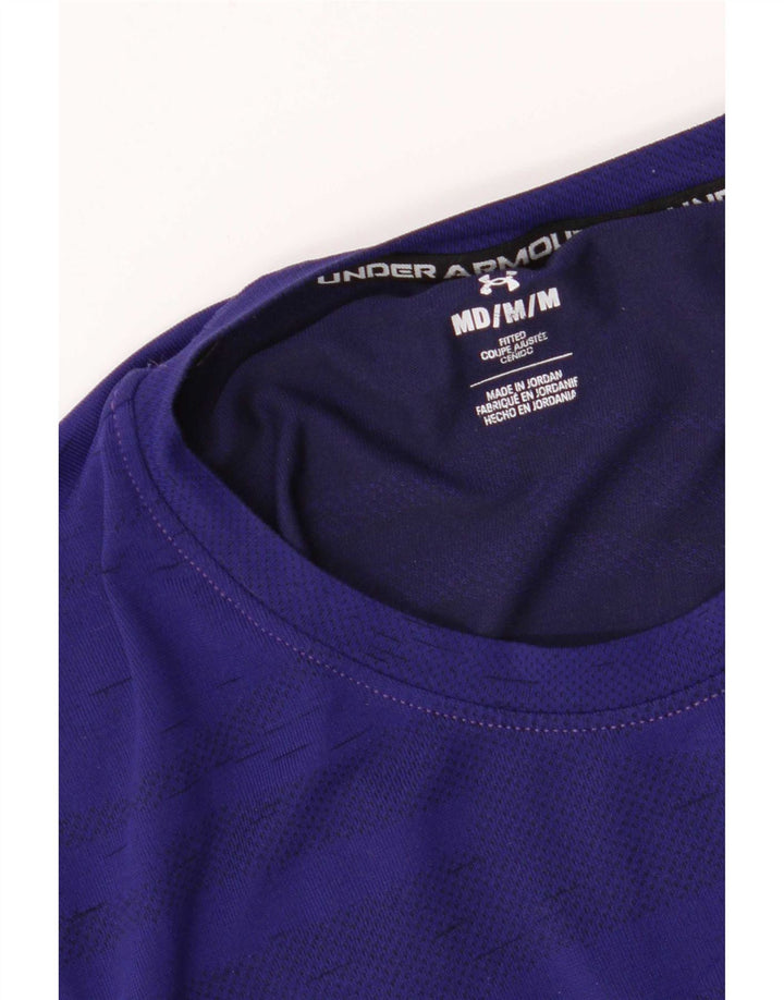 T-shirt da uomo Under Armour Top medio a righe blu navy