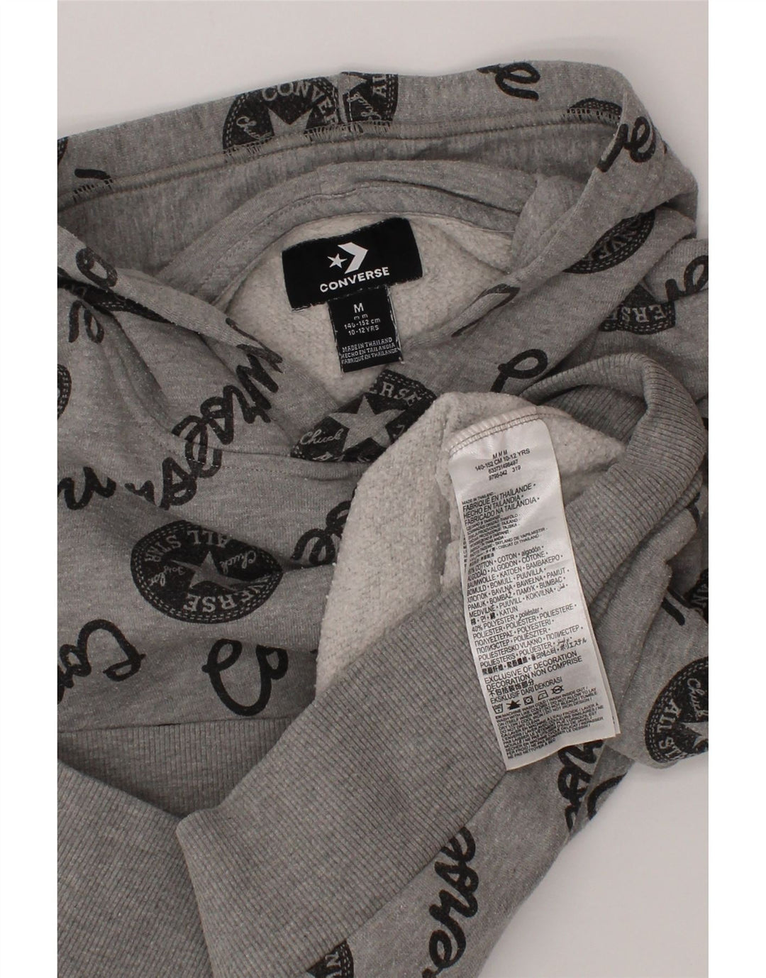 Maglione con cappuccio grafico Chuck Taylor da ragazzo Converse 10-11 anni Grigio medio