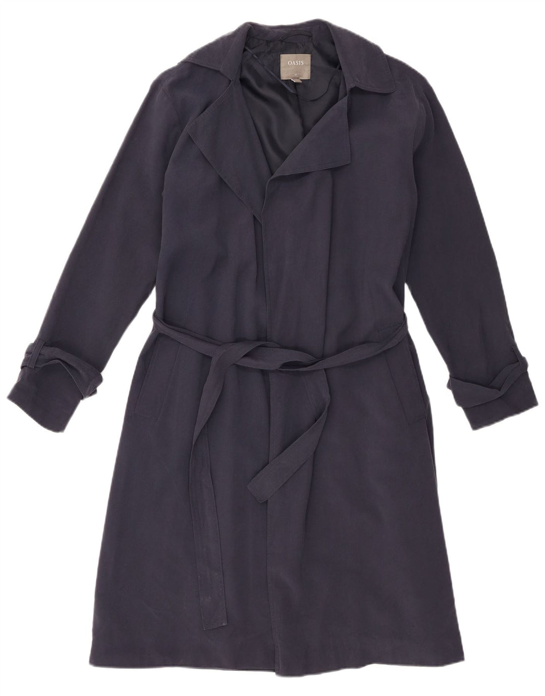 Trench da donna Oasis UK 6 XS in viscosa blu navy