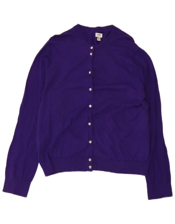 Maglione cardigan da donna J. Crew UK 20 2XL cotone viola