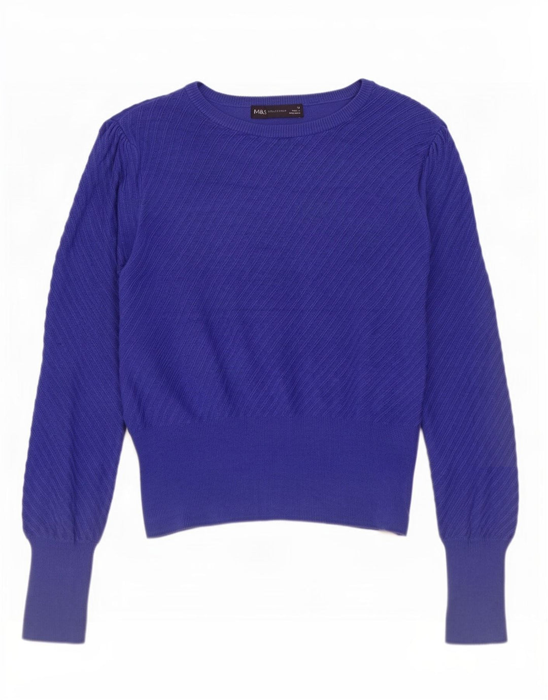 Maglione da donna Marks & Spencer con scollo a barca corto UK 12 Blu medio