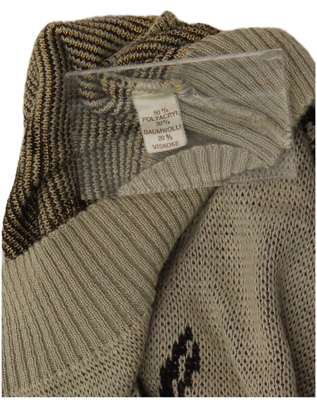 Maglione da donna VINTAGE senza maniche con scollo a barca UK 14 Grande floreale grigio