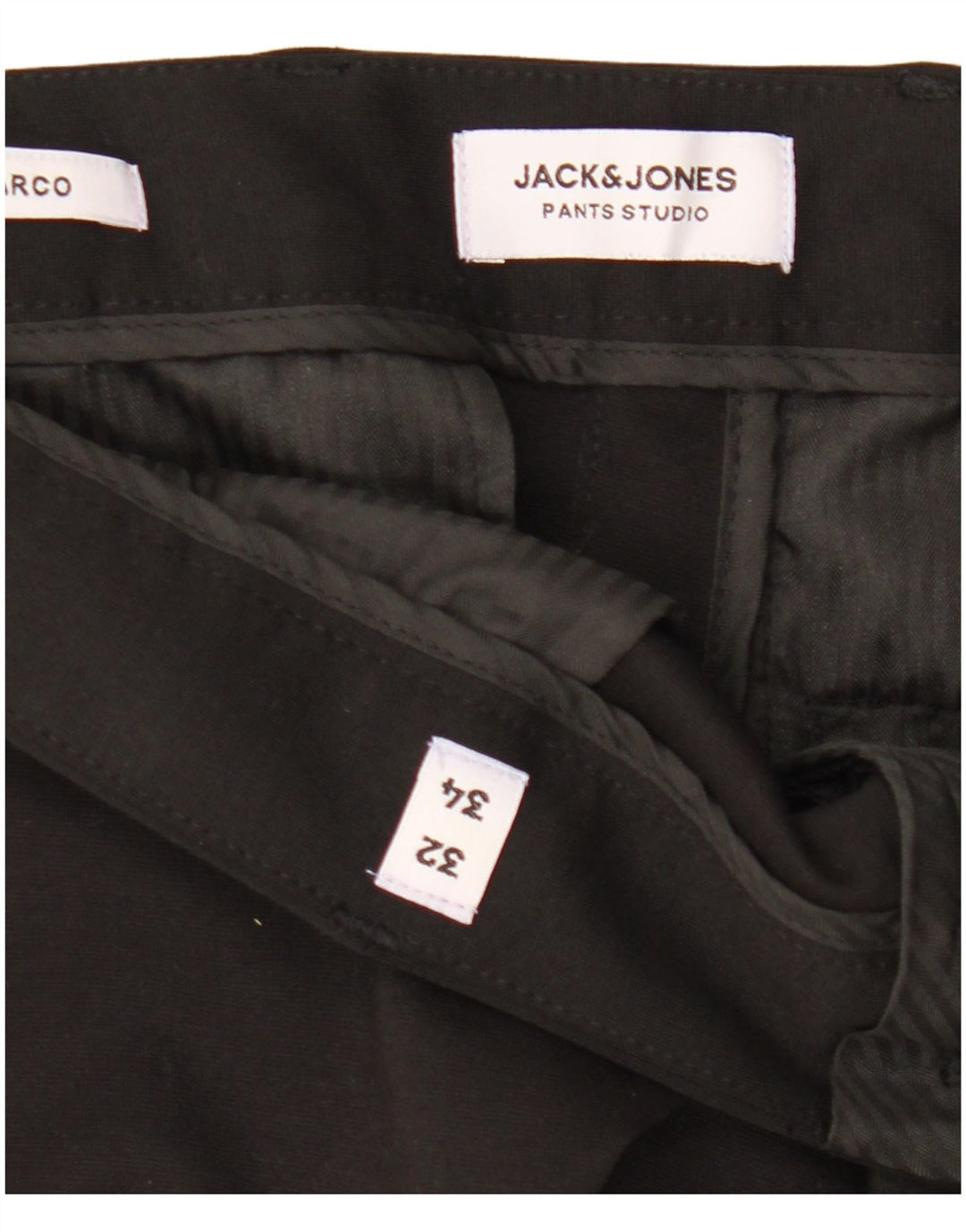 Pantaloni chino slim Marco da uomo Jack & Jones W32 L34 poliestere nero