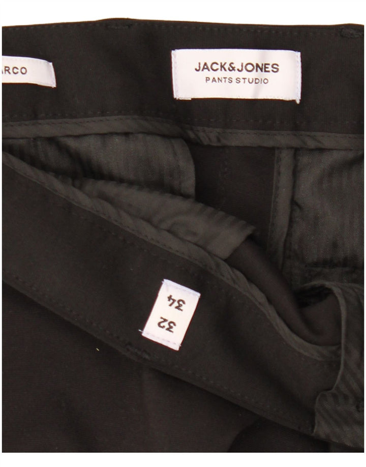 Pantaloni chino slim Marco da uomo Jack & Jones W32 L34 poliestere nero