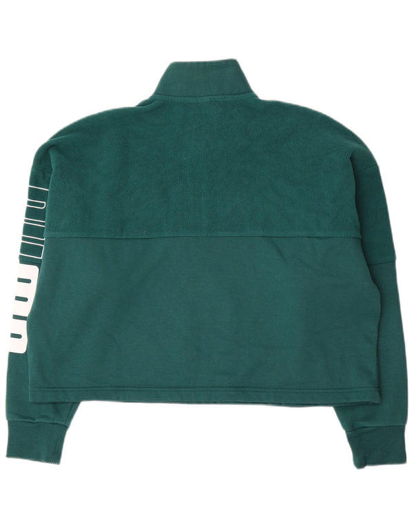 Felpa da donna con grafica corta oversize Puma da donna UK 16 grande verde