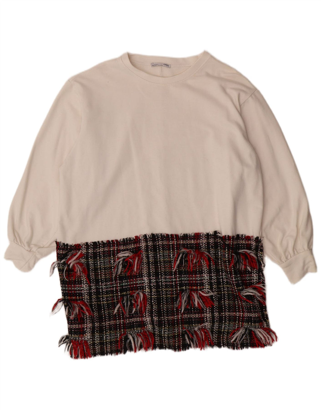 Felpa Oversize Da Donna ZARA Maglione UK 14 Medium White Colourblock