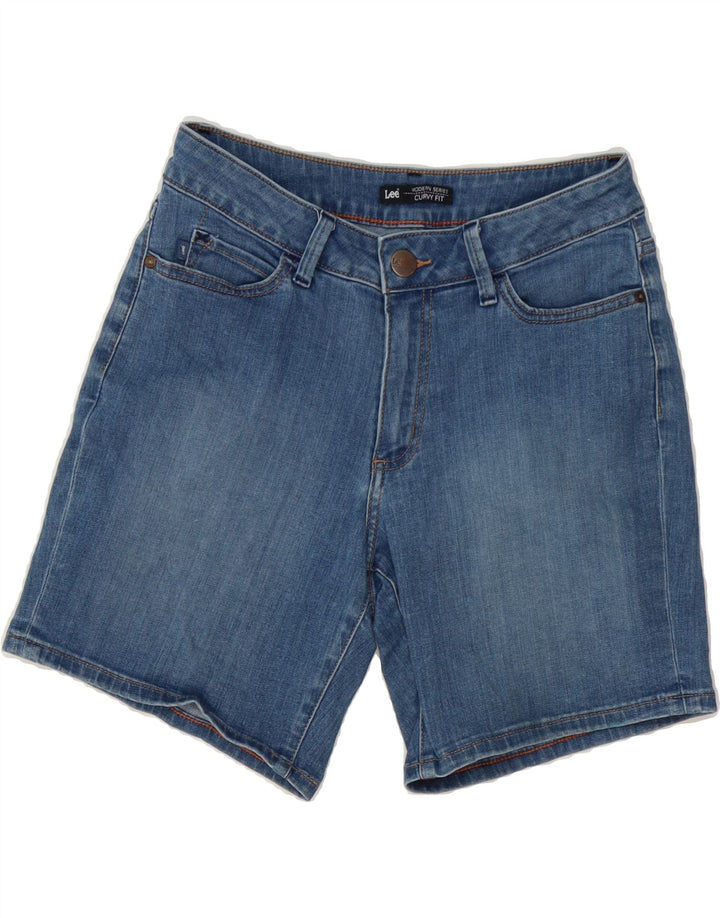 LEE Womens Curvy Fit Denim Shorts US 10 Large W32  Blue Cotton Vintage Lee and Second-Hand Lee from Messina Hembry 