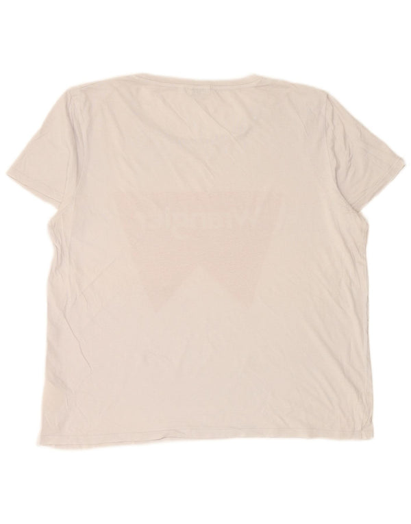 T-shirt grafica oversize da donna WRANGLER Top UK 18 XL cotone bianco