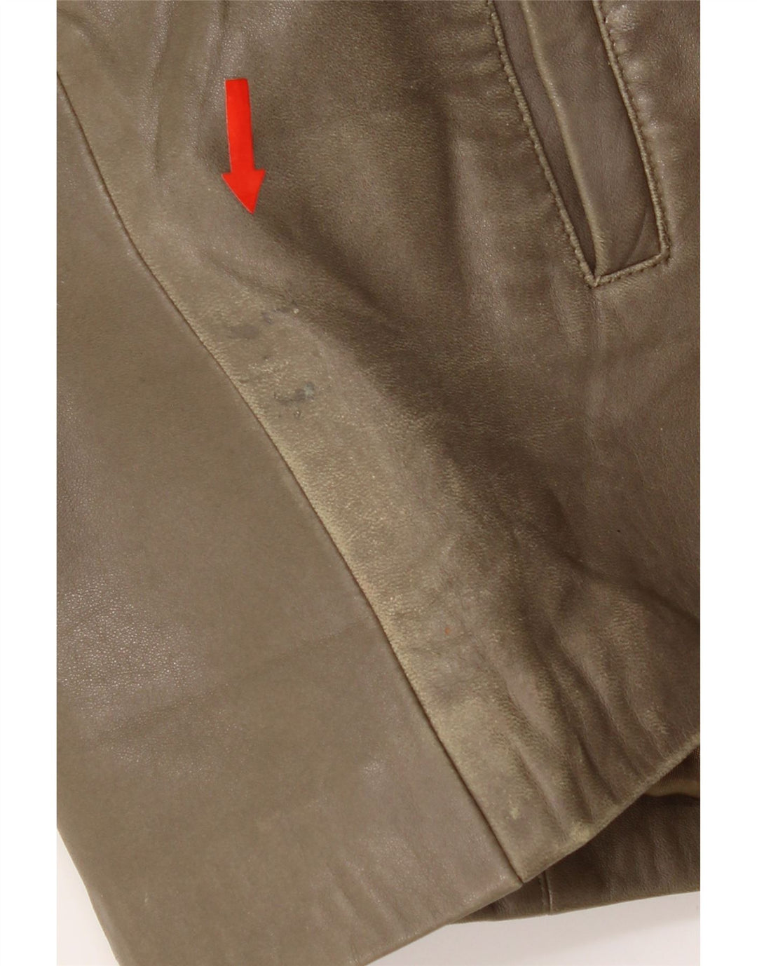 Giacca in pelle da donna vintage IT 44 in pelle kaki media