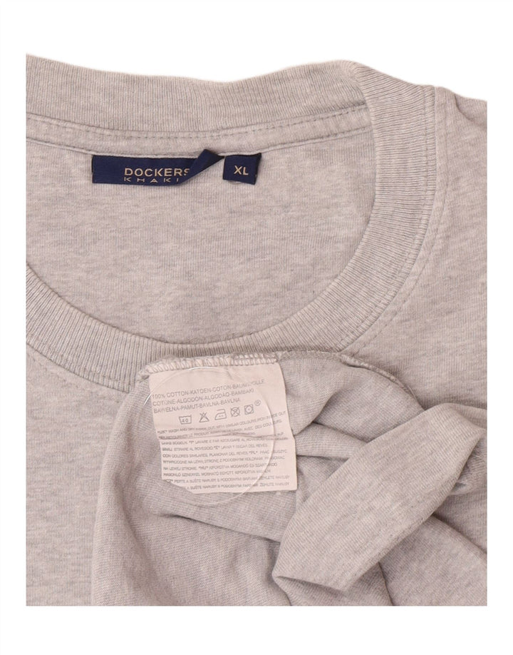 Dockers Top grafico da uomo a maniche lunghe XL in cotone grigio