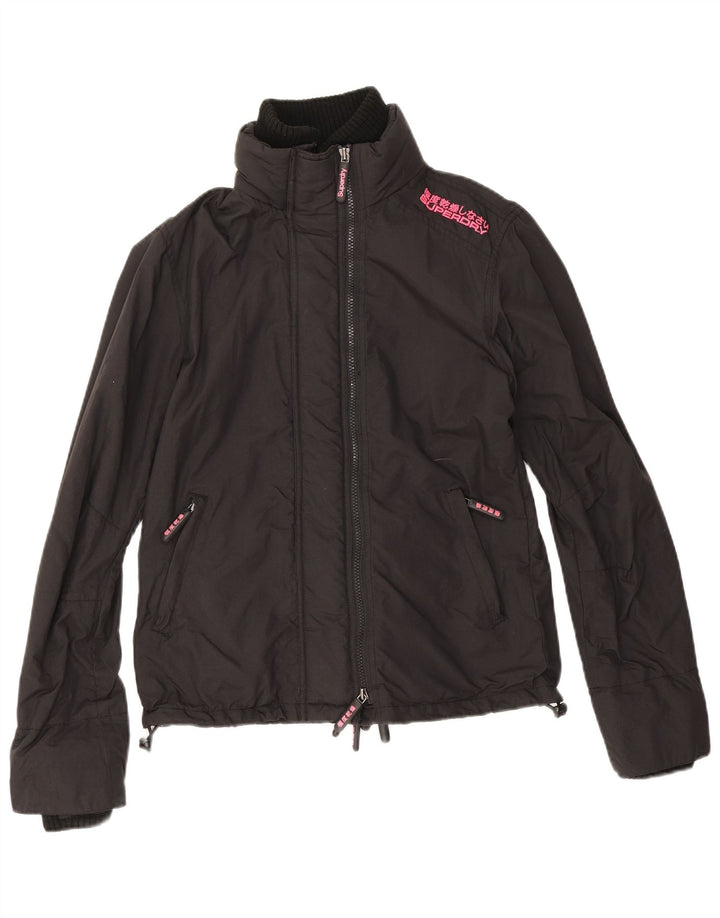 Giubbotto bomber da donna Superdry UK 16 grande nylon nero