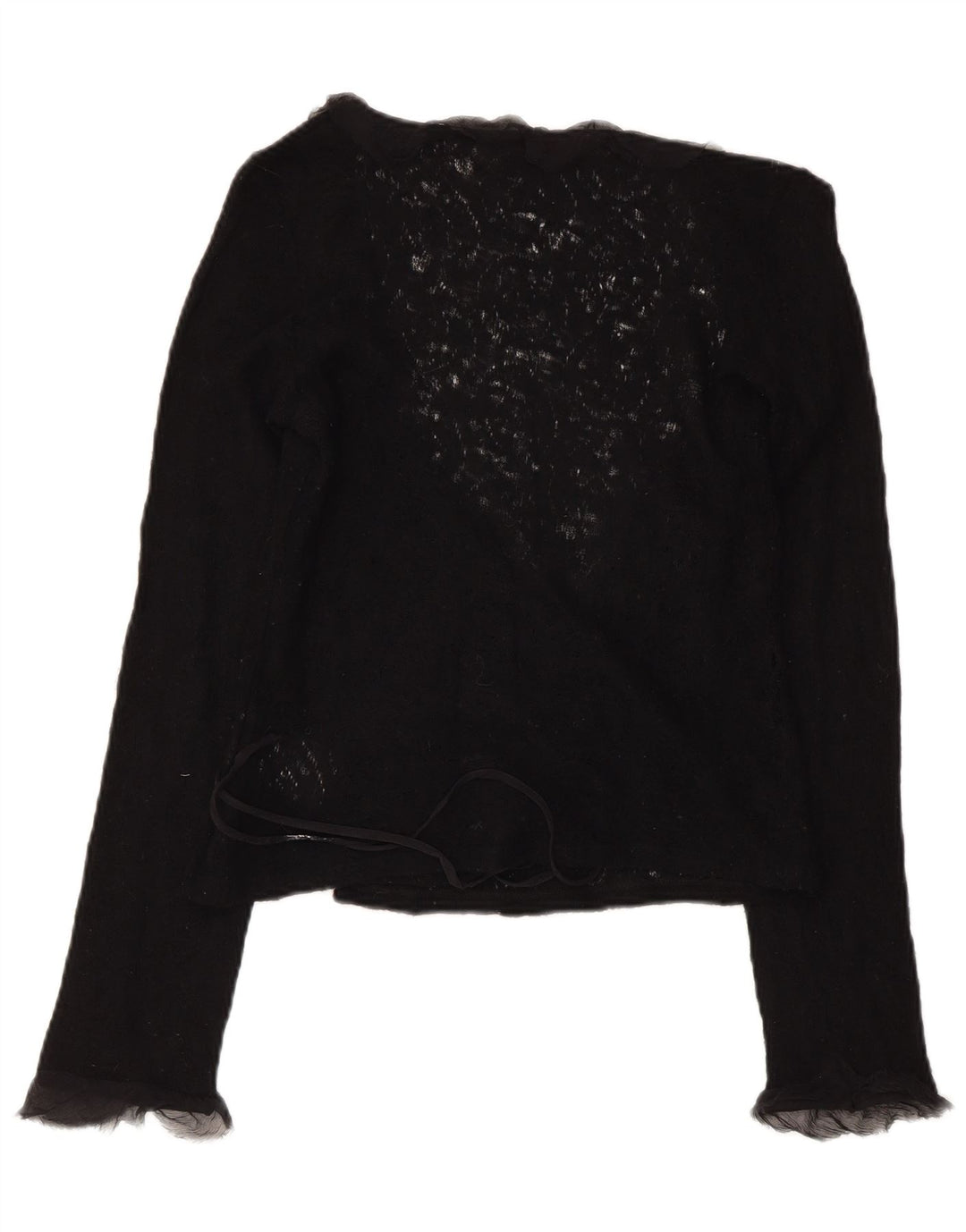 Max & Co. Maglione cardigan avvolgente da donna UK 14 grande lana vergine nera