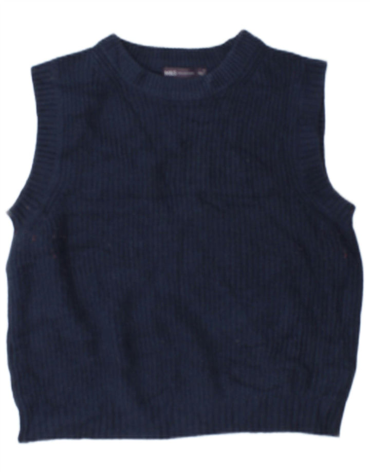 Canotta corta da donna Marks & Spencer oversize UK 10 piccola blu navy